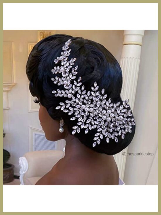 Crystal Pearl Wedding Hair Comb Bridal Side Comb Rhinestone Hair Accessory main image 5